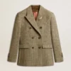 Americana de doble botonadura para mujer en lana Shetland
