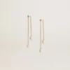 Aretes colgantes con perlas