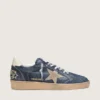 Ball Star LTD para hombre en cuero azul oscuro con estrella de gamuza beige