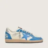 Ball Star LTD para hombre en cuero blanco con estrella de cuero azul claro