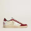 Ball Star LTD para hombre en napa color crema con estrella de cuero blanco e inserciones de gamuza roja