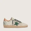Ball Star LTD para hombre en piel de potro blanca y gamuza gris con estrella verde