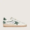 Ball Star LTD para mujer en cuero blanco con estrella verde y Pieles