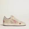 Ball Star LTD para mujer en gamuza rosa y beige con lengüeta del talón de cuero gris perla