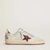Ball Star para hombre en nubuck con estampado de cocodrilo y estrella de gamuza color burdeos