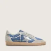 Ball Star para hombre en nylon azul denim con inserciones de gamuza gris claro y estrella de cuero plateado metalizado