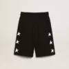 Bermudas negras para niños con estrellas blancas