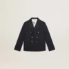 Blazer azul oscuro de doble botonadura para niños