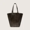 Bolso 24/7 North South en cuero negro envejecido con asas ajustables