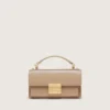 Bolso Venezia pequeño en piel beige con detalles dorados