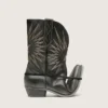 Botas Wish Star bajas para hombre en cuero negro con estrella plateada