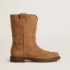 Botas Wish Teen en gamuza color camel con bordado de estrellas