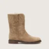 Botas Wish para niños en gamuza gris paloma con bordado de estrellas