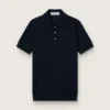 Camisas de manga corta para hombre en lana merino azul marino