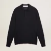 Camisas de manga larga para hombre en lana merino azul marino