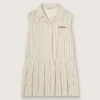 Camisas sin mangas a rayas para niñas en color crudo, beige y gris