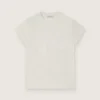 Camiseta para niñas «Journey» de jersey de algodón blanco con tachuelas plateadas