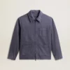 Chaqueta azul para hombre de algodón denim con acabado desgastado