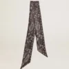 Cinta de sarga de seda negra con diseño de paisley