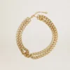 Collar de cadena trenzada color oro antiguo con cierre en forma de estrella