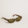 Gafas de sol de estilo rectangular con marco color marrón habana