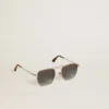 Gafas de sol estilo aviador con marco plateado y lentes azules