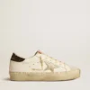 Hi Star con estrella de cuero metalizado platino y lengüeta del talón con purpurina