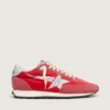 Marathon para mujer con parte superior de nylon rojo y estrella plateada