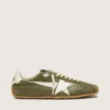 Marathon Speed para mujer en cuero verde oliva con estrella color crema
