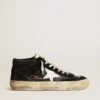 Mid Star para hombre en napa y gamuza negras con estrella de cuero blanco