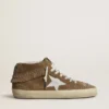 Mid Star para mujer en gamuza color tabaco con flecos y tachuelas