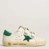 Old School para adolescentes con estrella de gamuza verde y lengüeta en el talón
