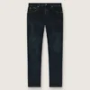 Pantalones de mezclilla de corte ajustado para hombre en mezclilla elástica de color índigo oscuro