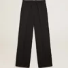 Pantalones deportivos para mujer de gabardina de lana azul oscuro