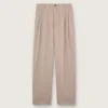 Pantalones para hombre en mezcla de lana gris con motivo de rayas finas