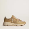 Running Sole en nubuck beige con estrella de cuero beige