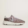 Running Sole para mujer en nylon y gamuza color lavanda con estrella estampada y lengüeta de talón de cuero plateado