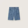 Shorts unisex Journey de cambray de algodón azul claro con logotipo bordado