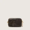 Star Bag Mini en cuero marrón oscuro desgastado con estrella tono sobre tono