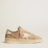Stardan para mujer en gamuza rosa antiguo con estrella y lengüeta del talón de cuero blanco