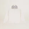 Sudadera con cremallera de la Star Collection en blanco papiro con cuello de cristales