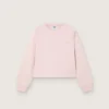 Sudadera corta para niñas «Star» de algodón rosa con parche y logotipo