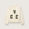 Sudadera unisex de algodón «Star» en blanco vintage con parches bordados VCE