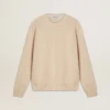 Suéter beige para mujer con letras «Golden» en la espalda