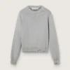 Suéter de cuello redondo para mujer en algodón gris