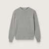 Suéter unisex Golden para niños en tejido acanalado gris jaspeado con logotipo en la espalda