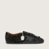 True-Star para hombre en gamuza negra con cristales Swarovski y estrella de cuero negro