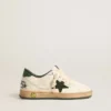Young Ball Star en cuero blanco con estrella de gamuza verde