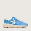Zapatillas Running Sole para hombre en gamuza azul brillante con estrella blanca