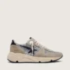 Zapatillas Running Sole para mujer en plateado brillante y gamuza gris paloma